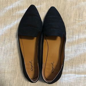 Black flats, size 8